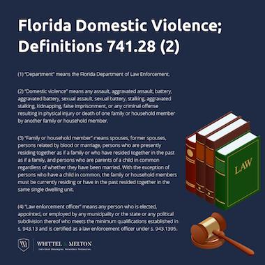 Florida Domestic Violence Legal Definitions with Law Books and Gavel