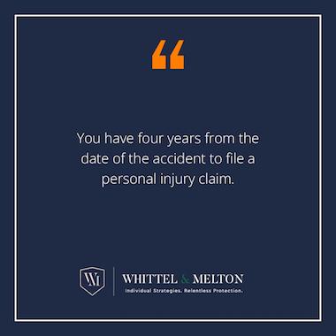 You have two years from the date of the accident to file a personal injury claim and two years from the date of death to start a wrongful death claim.