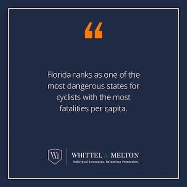 Florida Ranks As One Of The Most Dangerous States For Cyclists With The Most Fatalities Per Capita