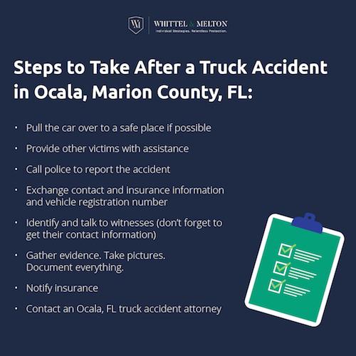 Steps to Take After a Truck Accident in Ocala, Marion County, FL