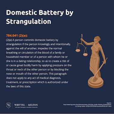 Domestic battery by strangulation