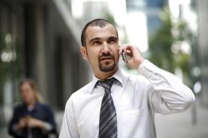 businessman in front of the office