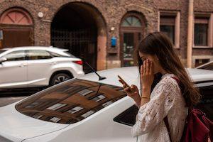 Woman Waiting for Uber