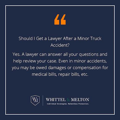 Yes. A lawyer can answer all your questions and help review your case. Even in minor accidents, you may be owed damages or compensation for medical bills, repair bills, etc.