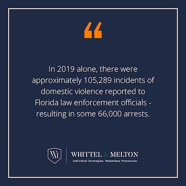 In 2019 alone, there were approximately 105,289 incidents of domestic violence reported to Florida law enforcement officials - resulting in some 66,000 arrests.