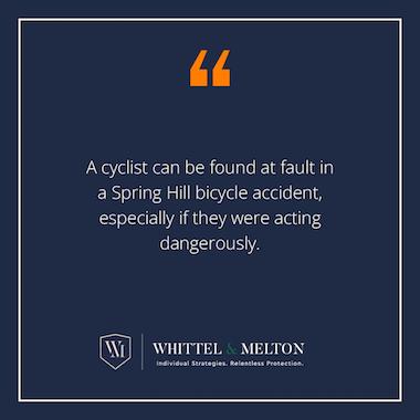 A Cyclist Can Be At Fault For A Bicycle Accident In Several Ways